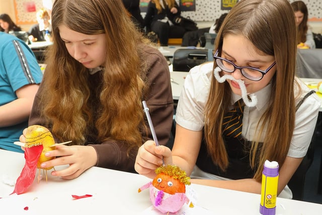 Graeme High School's S1 English pupils working hard on their spuds for World Book Day(Picture: Scott Louden, National World)