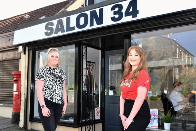 New Salon 34 manager Kim Boath and apprentice Shannyn Pepper. Picture: Michael Gillen.