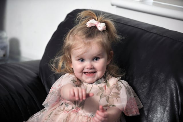 Two years old Arya Tri[pney has been diagnosed with a very rare, inoperable brain tumour .