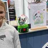 Drew from Echline Primary was the overall winner in the Westport Vets Christmas competition, pictured with her winning design.