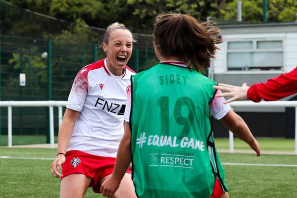 Alana Marshall scored a free-kick to grab a point for Spartans at Ainslie Park. Picture: Mark Brown / SFC