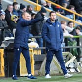Head coach Martin Rennie and assistant Kenny Miller on the touchline at Bayview (Pictures by Ian Sneddon/Falkirk FC)