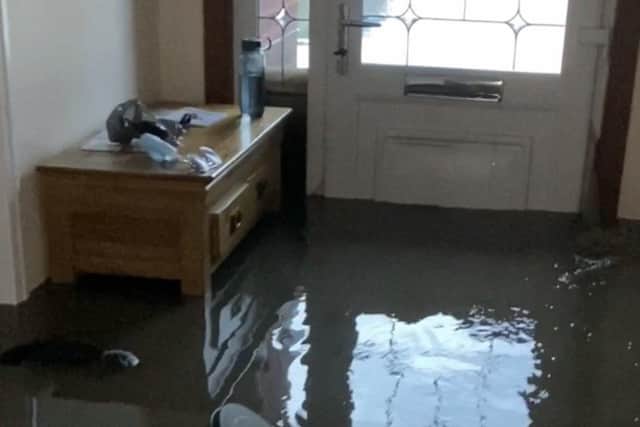 Train driver Martin Wood's house in Maddiston was flooded when the Manuel Burn burst its banks  
