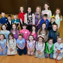 Many of the youngsters making up this year's Bonnybridge Gala retinue with queen elect AJ Newton. Pic: Michael Gillen