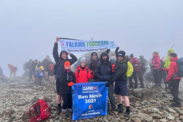 The team from Garic depot in Falkirk make it to the top of Ben Nevis. Pic: Jade Hunter