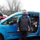 Chris Armitt - one of Scottish Gas employees dropping off donations at Falkirk Foodbank