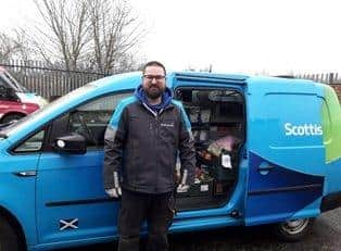 Chris Armitt - one of Scottish Gas employees dropping off donations at Falkirk Foodbank