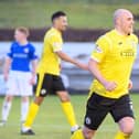 Pat Scullion in action for Edinburgh against Cowdenbeath, another of his former clubs (Pic: Ian Georgeson)