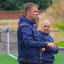 Bo’ness boss Stuart Hunter on the touchline with assistant Michael Gemmell in the background (Pictures: Scott Louden)