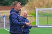 Bo’ness boss Stuart Hunter on the touchline with assistant Michael Gemmell in the background (Pictures: Scott Louden)