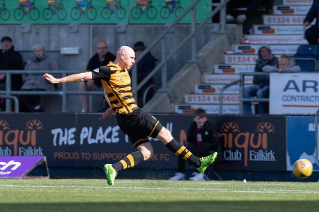 Ex-Falkirk striker Connor Sammon makes it 2-0 (Pictures: Ian Sneddon)
