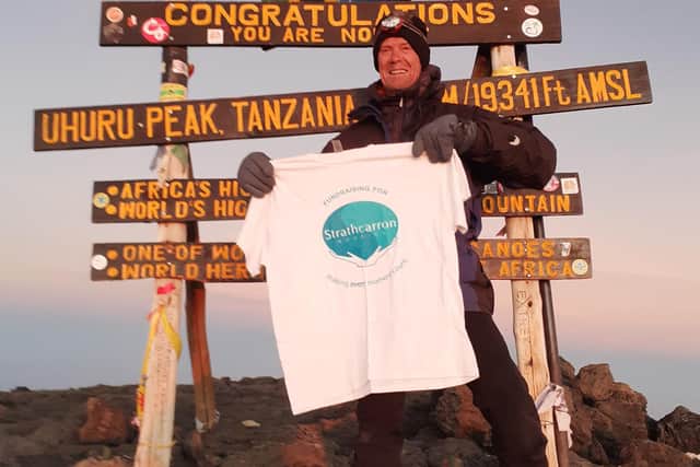 Donald Grant at the summit of Kilimanjaro on October 14, 2022