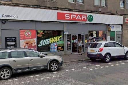 Shieldhill man Jack Hughes threw food at an employee in SPAR in Main Street, Camelon. Picture: Google.