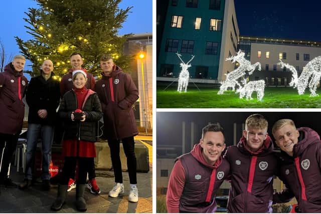 Eleven-year-old Poppy Porteous from Linlithgow was invited to turn on the Christmas lights with players from Hearts.