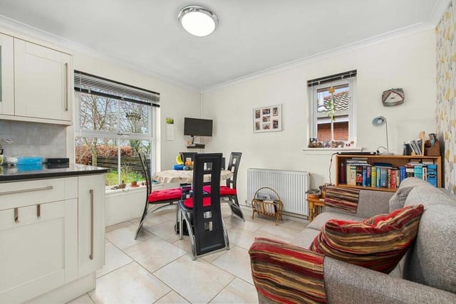 There’s ample space for a dining table and seating area too so the cook won’t feel isolated in the kitchen.