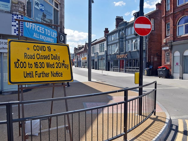 The signs marks the closure times on Silver street as part of the town centre changes