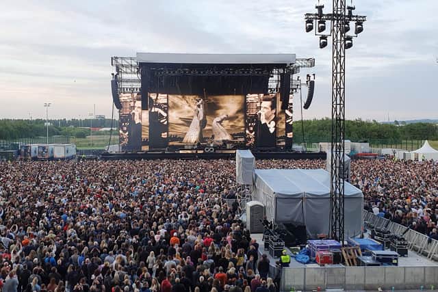 Some of the crowd at Monday's The Killers concert at Falkirk Stadium