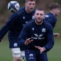 Finn Russell during a Scotland training session last week in Edinburgh (Photo by Craig Williamson/SNS Group/SRU)