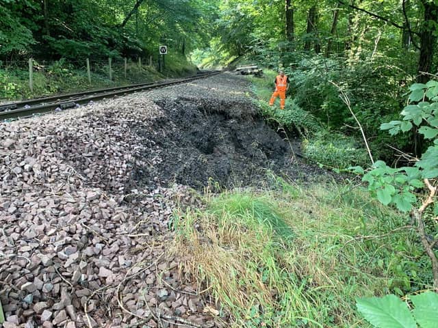 Landslides affecting a stretch of the Bo'ness and Kinneil Railway line are estimated to cost around £100,000 to repair.  (Pic: SRPS)
