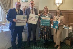 Martyn Day MP (left) is pictured with Stuart McDonald MP (centre) at the event.