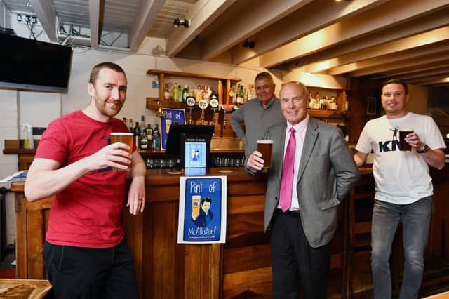 Left to Right: David McInally, The Crunchie Initiative; Brian Flynn, BTW; Alex Totten, Falkirk FC and Stuart Brown, The Crunchie Initiative.