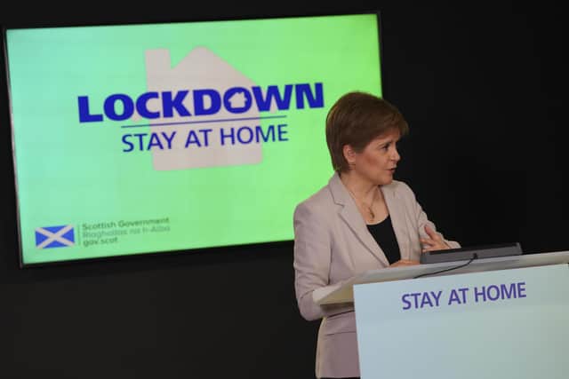 Nicola Sturgeon speaks at the Scottish Government's daily Covid briefing. Picture: Scottish Government