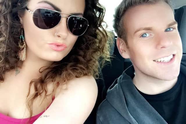 Linlithgow hair stylist Rachel Mcwhirter and her friend Craig.