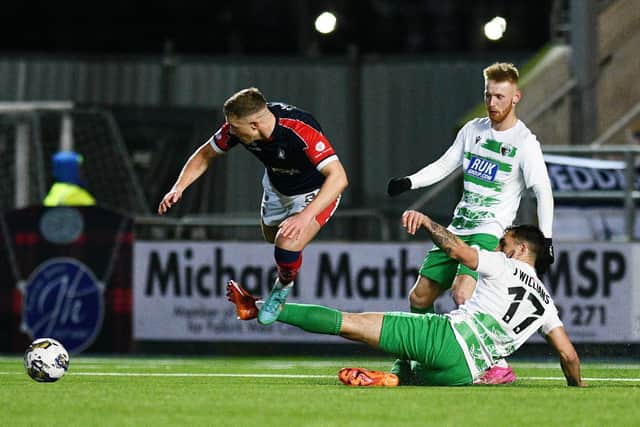 03-02-2024. Picture Michael Gillen. FALKIRK. Falkirk Stadium. Falkirk FC v The New Saints FC. Season 2023 - 2024. SPFL Trust Trophy Semi-Final.:.