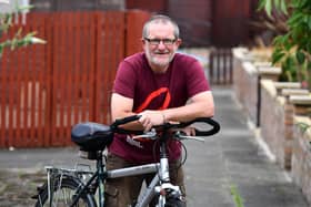 Cancer survivor John Dirom is off on his bike again to raise funds for another good cause