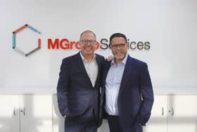 Andrew Findlay, M Group Services chief executive, joins Robin Whitehead, chief executive of BGEN, to announce M Group Services' acquisition of BGEN (Picture: Submitted)