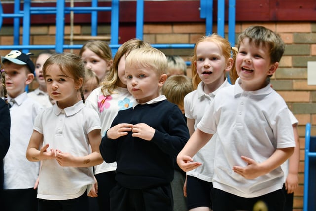 The youngest pupils at Dunipace do their school proud with their tea time performance
