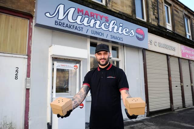 Marty's Munchies owner Martin Letham has enjoyed a busy few weeks since opening in Main Street, Camelon. Picture: Michael Gillen.