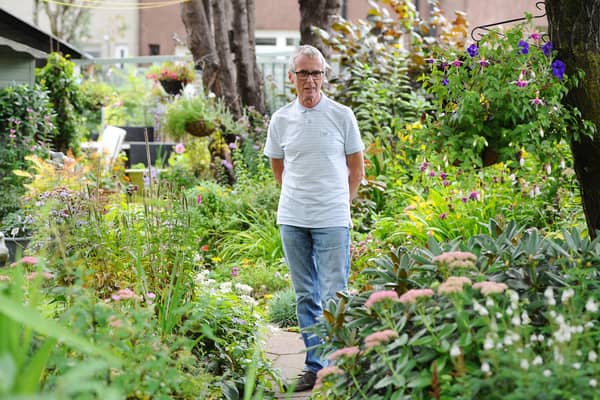 Tom Williamson's Bonnybridge garden has been shortlisted in the health and well-being category of RSPB Scotland's tenth anniversary Nature of Scotland Awards. Picture: Michael Gillen.