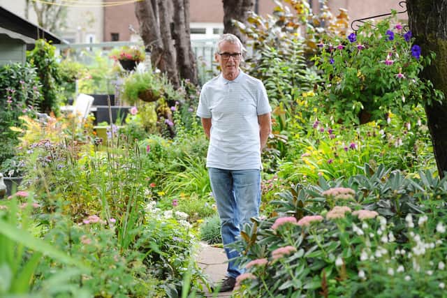 Tom Williamson's Bonnybridge garden has been shortlisted in the health and well-being category of RSPB Scotland's tenth anniversary Nature of Scotland Awards. Picture: Michael Gillen.