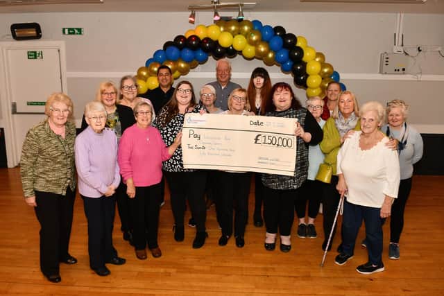 Westfield Community Centre trustees and centre users celebrate their Big Lottery Fund announcement of £150,000. Pic: Michael Gillen