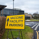 Covid-19 vaccination centre at Pyramids Business Park, Bathgate. Photo by Lisa Ferguson.