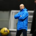 Assistant head coach Kenny Miller on the touchline during the 2-1 defeat to Clyde (Pictures by: Michael Gillen)