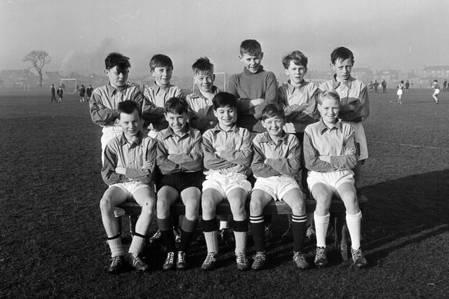 The Oxgangs Primary School football team in February 1964.