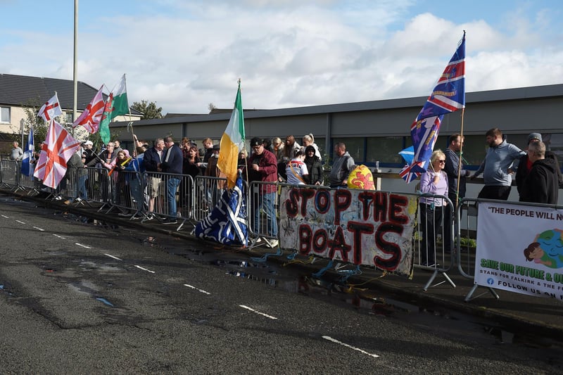 Protest In Falkirk Protesters meet outside Falkirk asylum seeker hotel for a fourth time