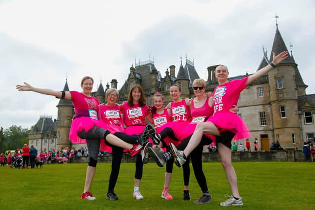 Happy scenes from last year's Race For Life in aid of Cancer Research at Callander Park