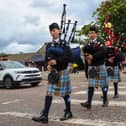 The Red Hot Kiddie Pipers heading to Crownest Park to launch the fun day stage activities.