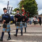 The Red Hot Kiddie Pipers heading to Crownest Park to launch the fun day stage activities.