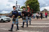 The Red Hot Kiddie Pipers heading to Crownest Park to launch the fun day stage activities.