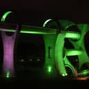 The Falkirk Wheel turned green this festive season to highlight the vital work of Childline
(Picture: Martin Shields)