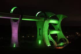 The Falkirk Wheel turned green this festive season to highlight the vital work of Childline
(Picture: Martin Shields)