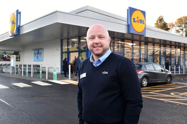Gary Wallace outside the new Lidl store (Pic: Michael Gillen)