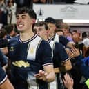 All smiles from Falkirk full-back Keelan Adams (Photo: Michael Gillen)