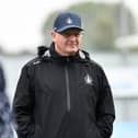Falkirk manager John McGlynn at training ahead of the Celtic trip (Photo: Michael Gillen)