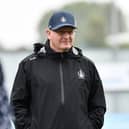 Falkirk manager John McGlynn at training ahead of the Celtic trip (Photo: Michael Gillen)