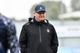 Falkirk manager John McGlynn at training ahead of the Celtic trip (Photo: Michael Gillen)